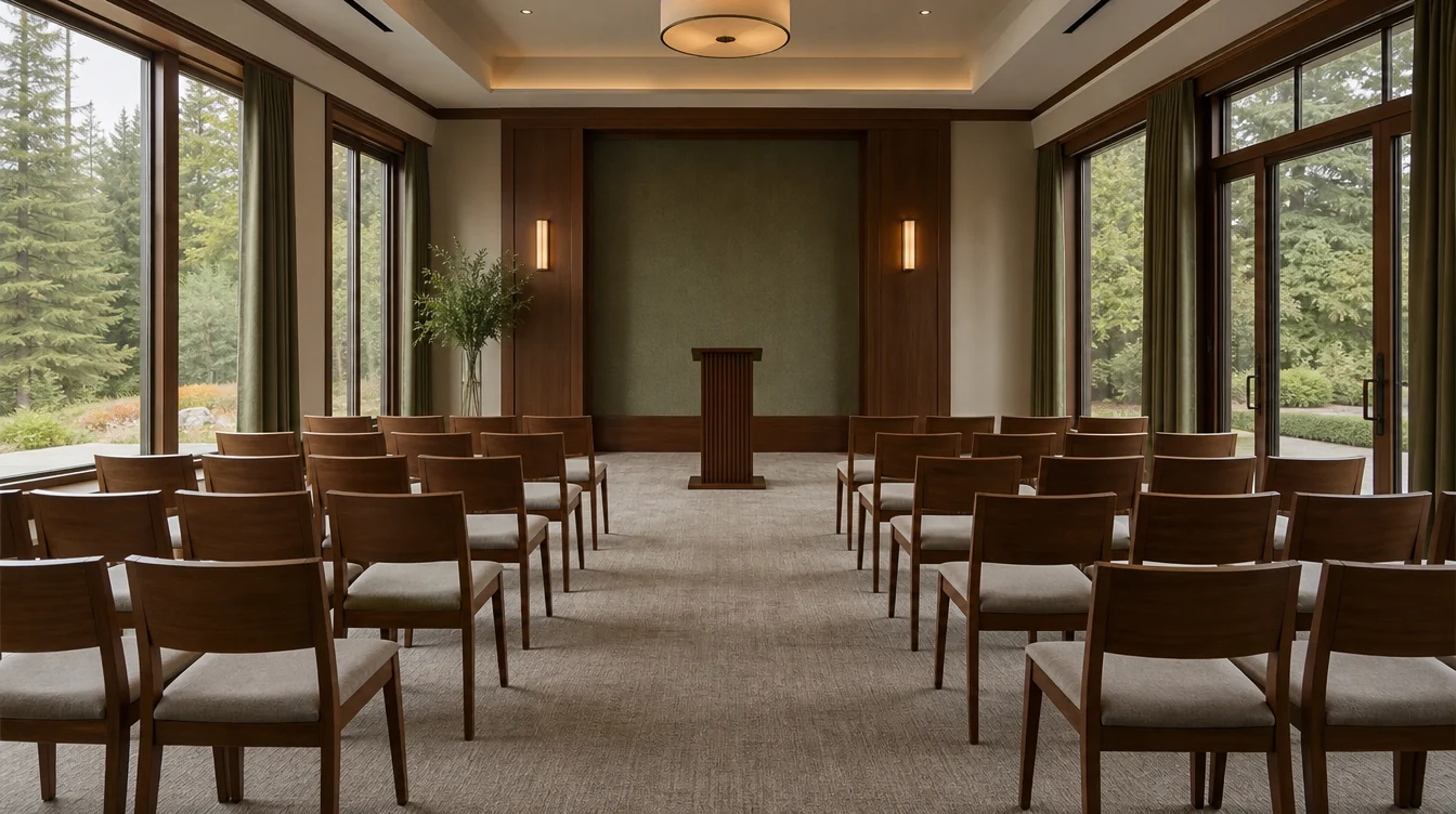 Individual ceremony chairs and an open aisle in a Washington venue