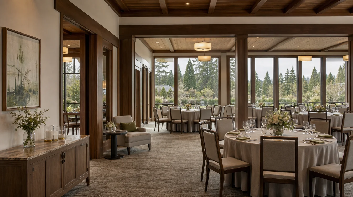 Reception tables and chairs in a Washington event venue